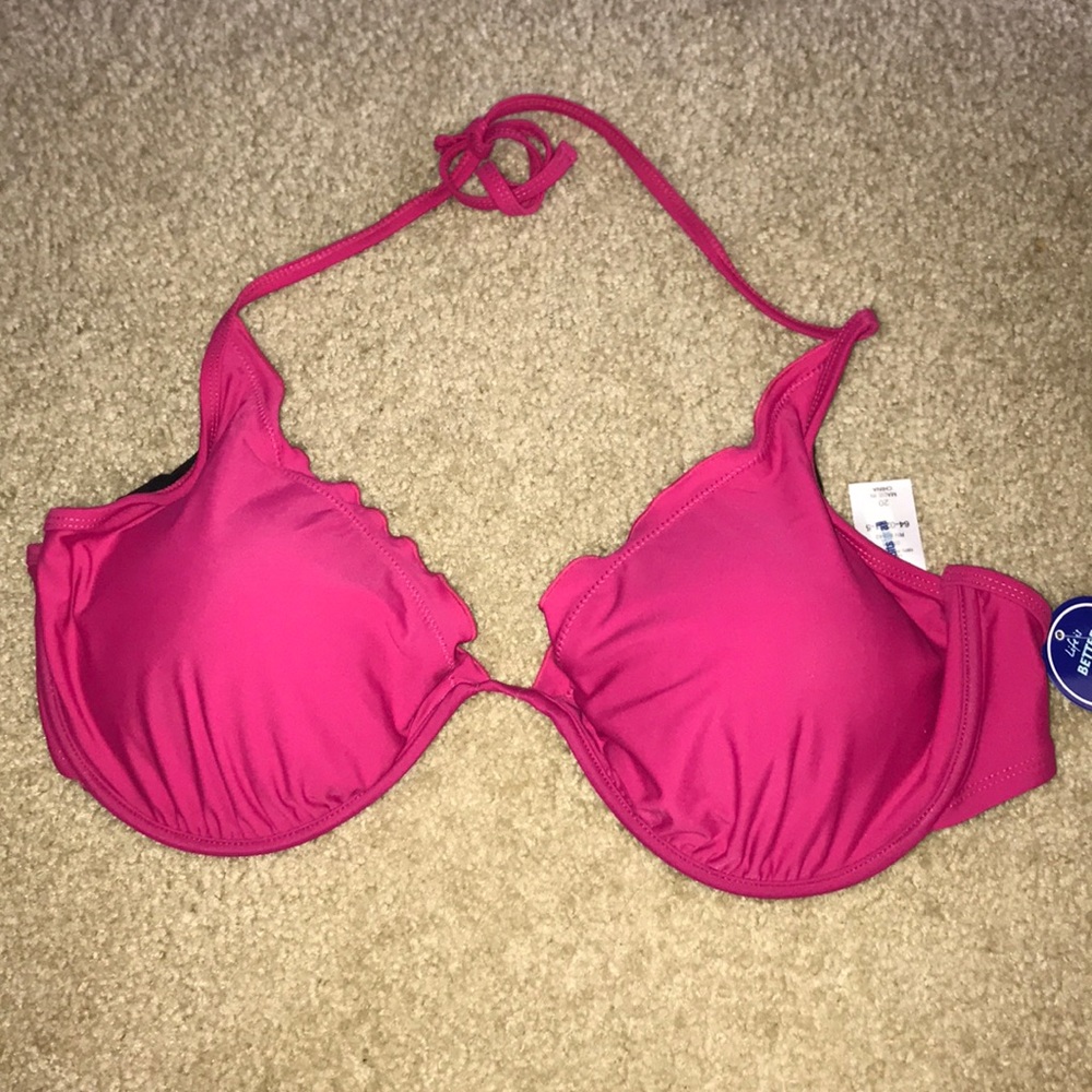 Hot pink Underwire triangle bikini top
